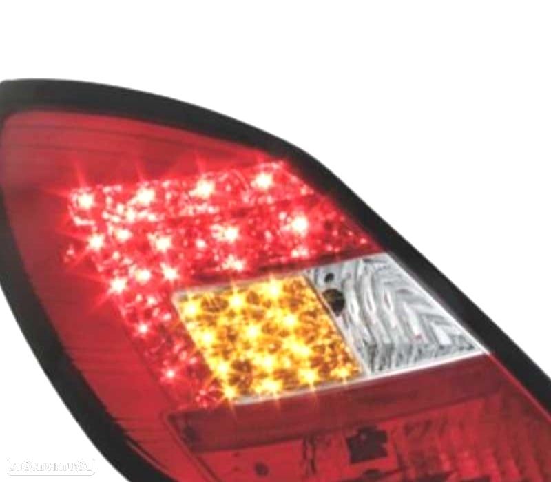 FAROLINS TRASEIROS LED OPEL CORSA D 06-11 VERMELHO BRANCO - 2