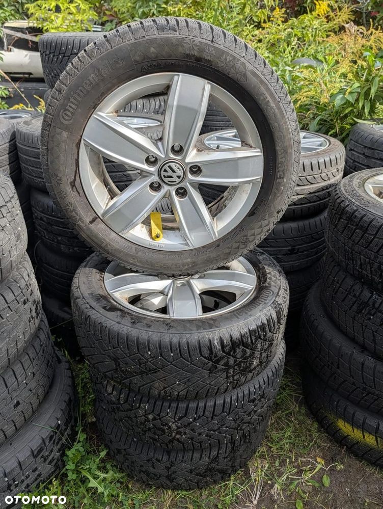 KOMPLET ALUFELG KÓŁ AUDI VW SKODA 5X112 R16 Z OPONAMI ZIMOWYMI .