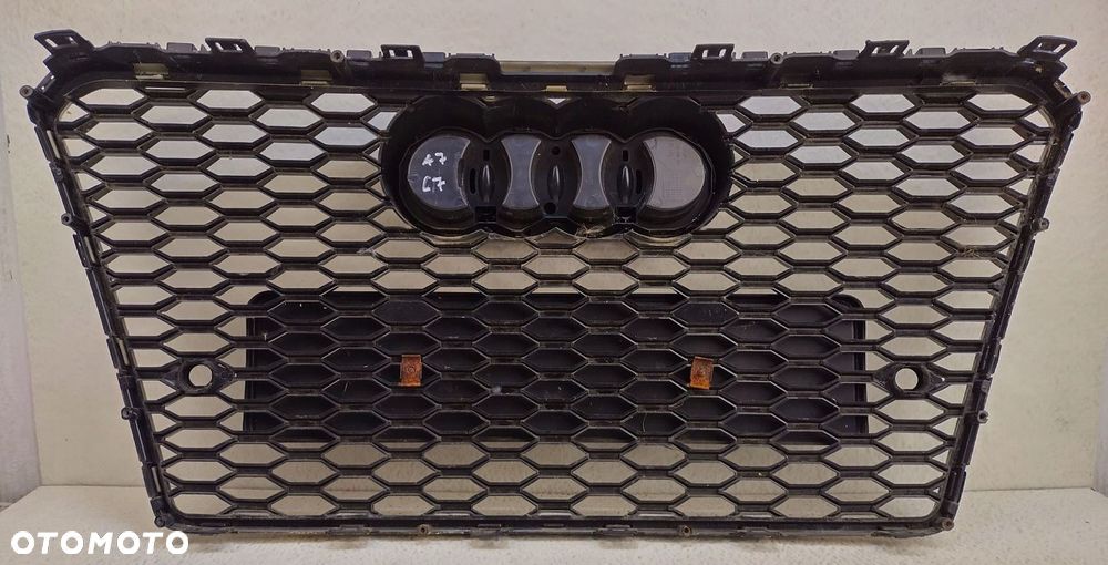 AUDI A7 C7 10-14 S-LINE GRILL ATRAPA ZDERZAKA CZARNY POŁYSK WZÓR RS7 - 5