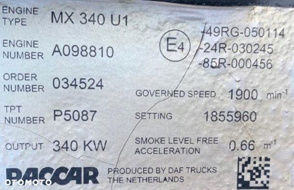 KOMPLETNY SILNIK DAF XF CF 105 MX340 U1 EURO 5 - 6