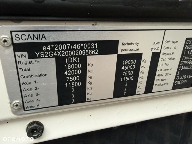 Scania G 370 4x2 Rama do zabudowy / BDF / Euro6 / 130tys km - 11