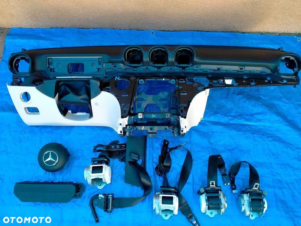 MERCEDES W206 KONSOLA DESKA CZARNA DÓŁ BEŻOWY AIRBAG PAS PASY KOMPLET - 1