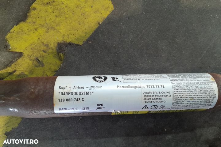 Airbag cortina dreapta 1Z9880742C 1Z9880742C Skoda Octavia 2 [facelif - 3