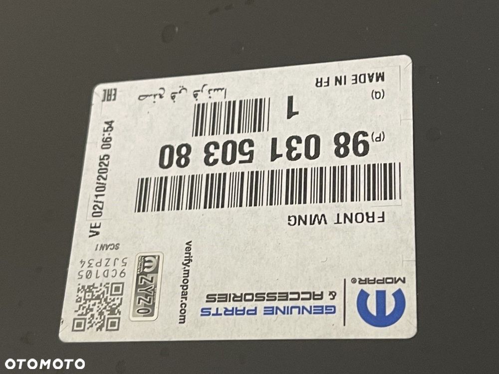 NOWY ORYGINALNY BŁOTNIK CITROEN C4 GRAND PICASSO II 2 13-20 LEWY PRZEDNI LEWA PRZÓD 9803150380 - 8