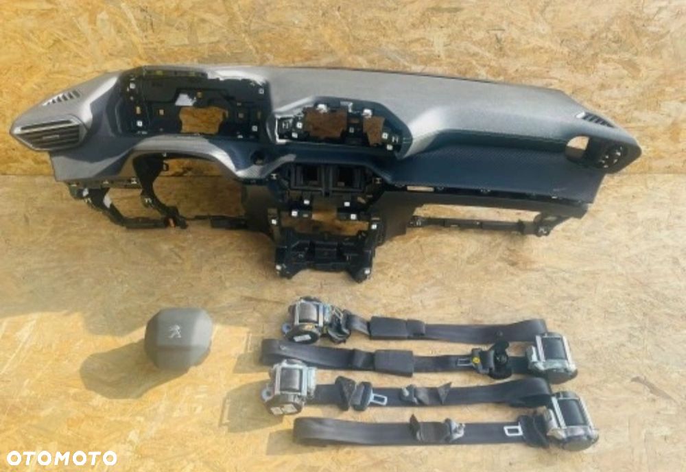 Konsola Zestaw Air bag Peugot 208 II GT zielona nitka oryginał nie naprawiana - 1
