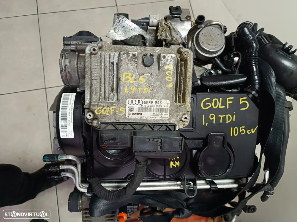 Motor golf 5 1.9TDI 105cv BLS caixa 5 velocidades KBL 2009 - 11
