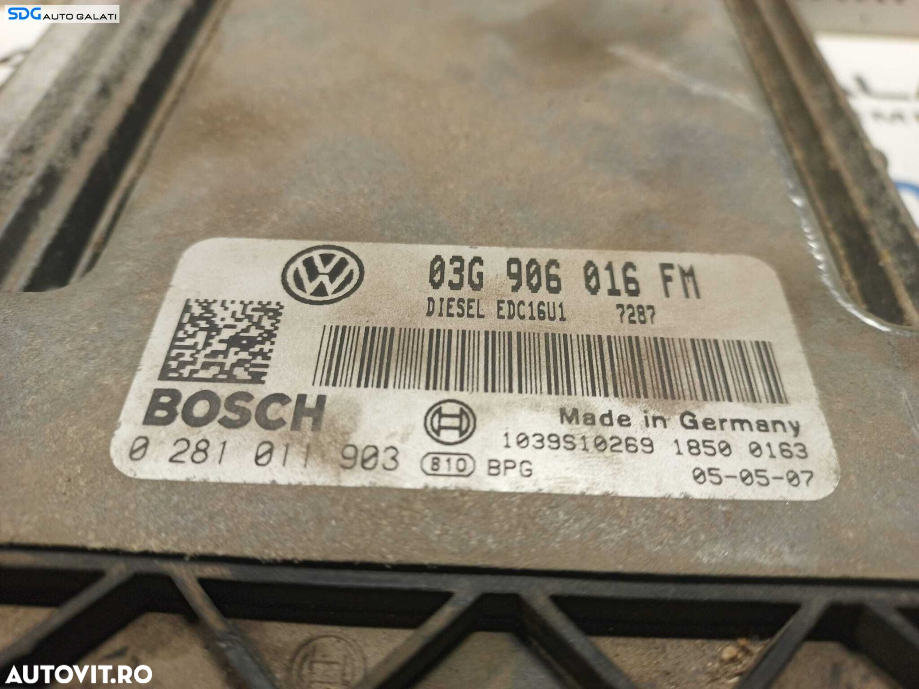 ECU Calculator Motor Volkswagen Touran 2.0 TDI 2003 - 2010 Cod 03G906016FM 0281011903 [L0720] [L0721] - 3