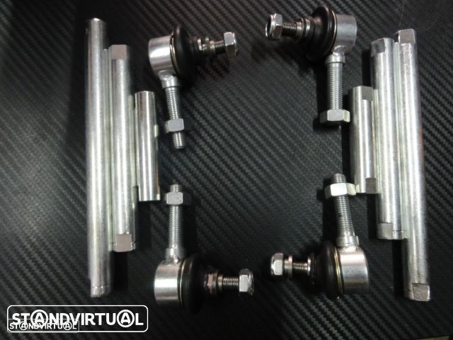 Tirantes / pendurais com regulaçao para BMW E46, E46 Compact, E90, E91, E87, E88, E82, Skoda Fabia, Skoda Octavia 1Z, VW Eos, Golf 5, Golf 6, Jetta 5, Passat 3C, POLO 6R, POLO 9N, Seat Ibiza 6J, Ibiza 6L, Altea, Leon 1P, Toledo 5P, Altea, Audi A1, A3 8P, Opel Astra G, Zafira A, Mini One, Cooper S - 4