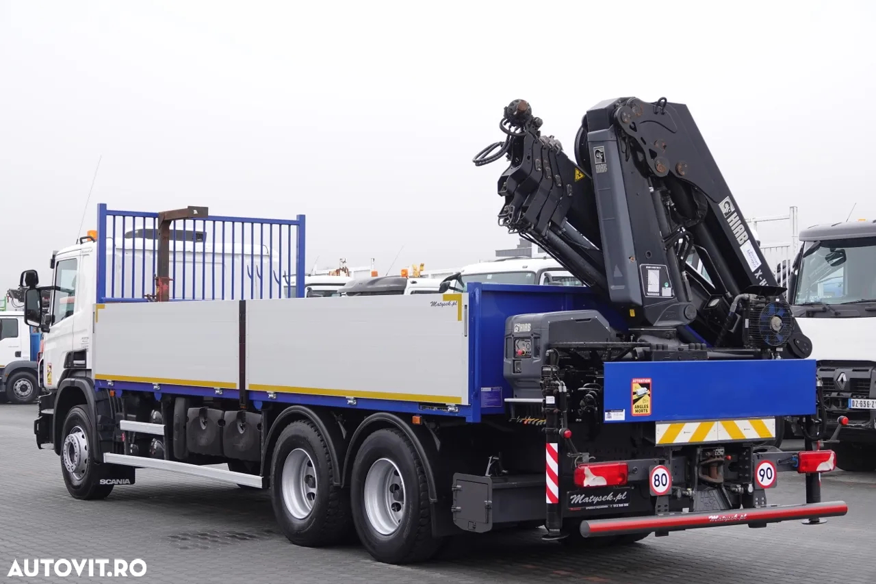 Scania P420 / 6x4 / BOX - 6.8 m / HDS HIAB 188 4x extension -13 meters / EURO 6 / RADIO CONTROL / ROTATOR / PALLET FORKS - 6