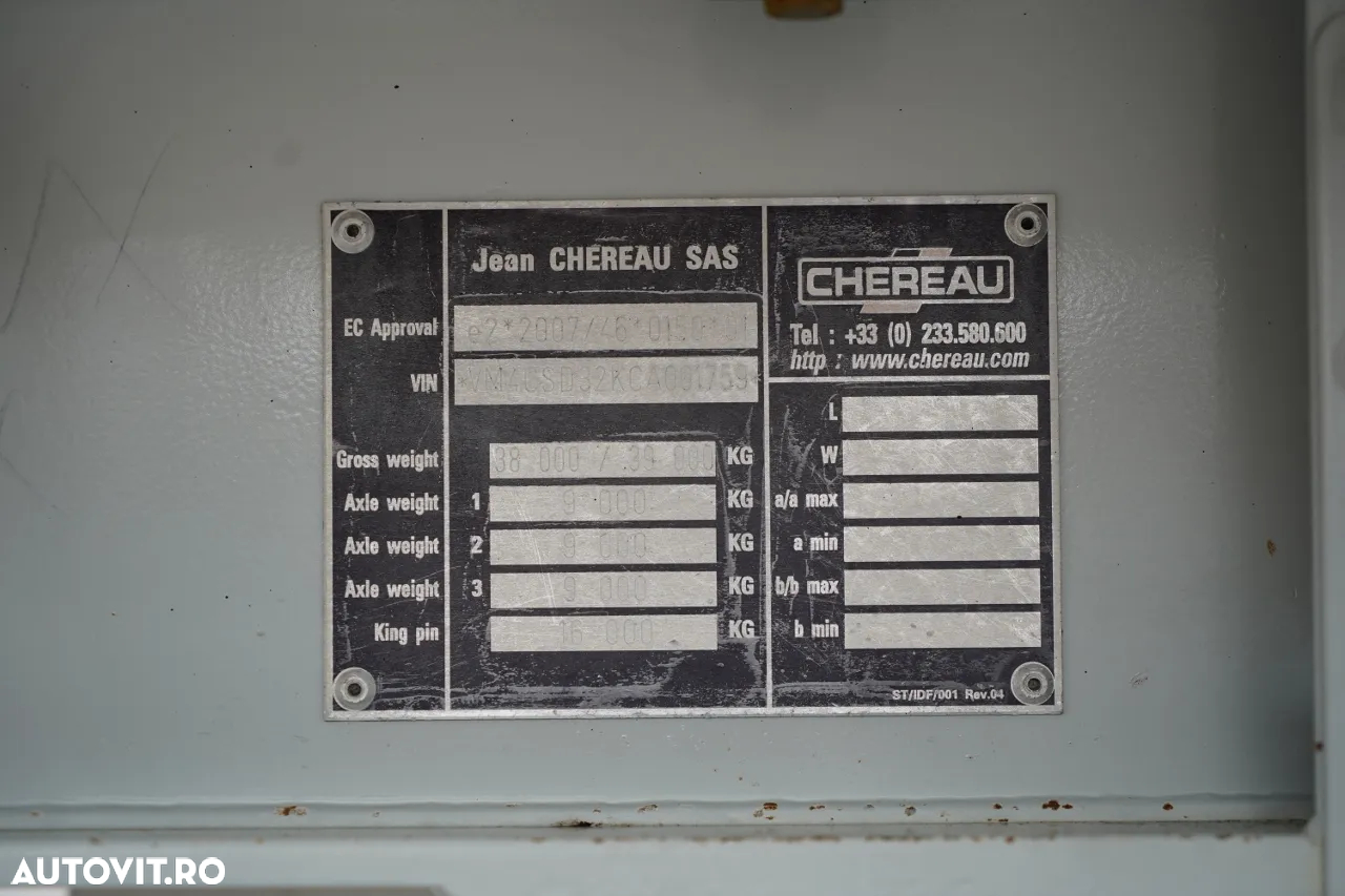 Chereau REFRIGERAT / VECTOR TRANSPORT 1950MT / DOPPELSTOCK / MULTITEMPERATURĂ / 2 AXE RIDICABILE / SAF / IMPORTAT - 25