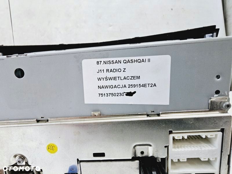 qashqai 2 ii j11 radio wyświetlacz nawigacja navi 259154et2a 7513750230 - 5
