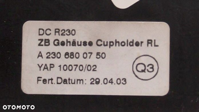 UCHWYT NA KUBEK MERCEDES SL R230 A2306800750 - 12