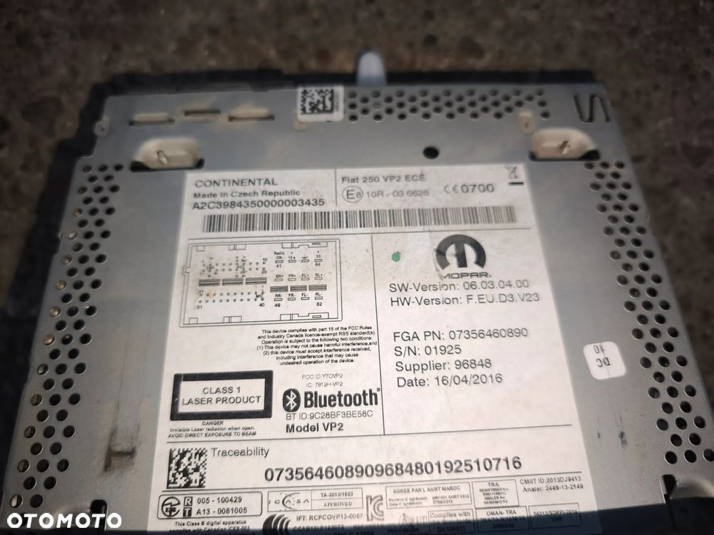 Radio Fiat Ducato III Jumper Boxer 250 VP2 ECE 07356460890 bluetooth dvd - 4