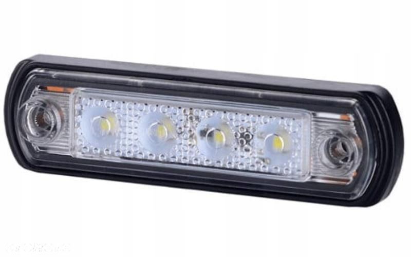 LAMPA OBRYSOWA LED NA PODSTAWIE GUMOWEJ PROSTEJ BIAŁA 12/24V UNIWERSALNA - 1