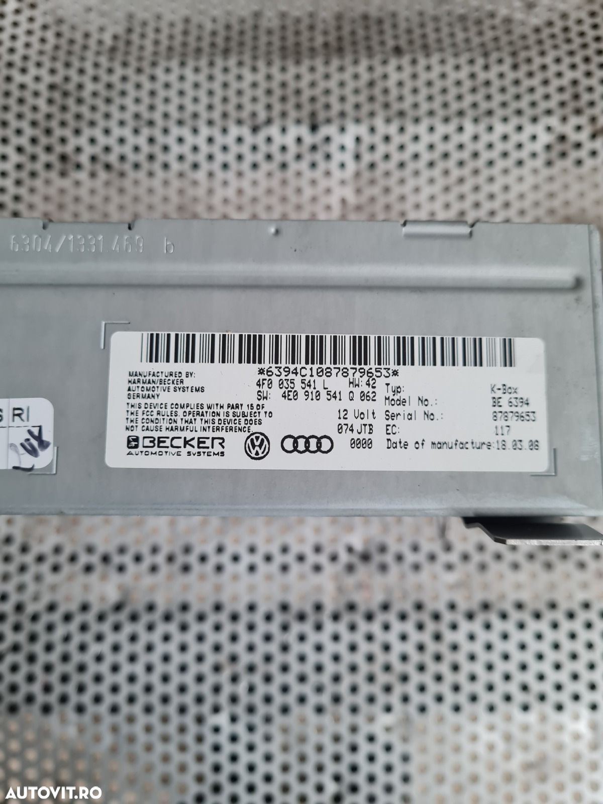 Modul Unitate Radio Box MMI Audi A4 B8 A5 8T A6 C6 Cod 4F0035541L An 2008-2009-2010-2011-2012 - Dezmembrari Arad - 6