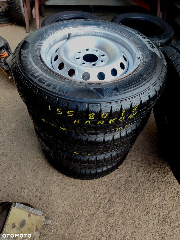 4x98 Felgi Stalowe Stal 13 Koła Zimowe Zima Opony FIAT SEICENTO CINQUECENTO UNO PUNTO PANDA LANCIA Y10 YPSILON SEAT IBIZA Łada Lada 155/80R13 HANKOOK WINTER I*CEPT RS 7mm Legnica ALU-RAD 155/80 - 8