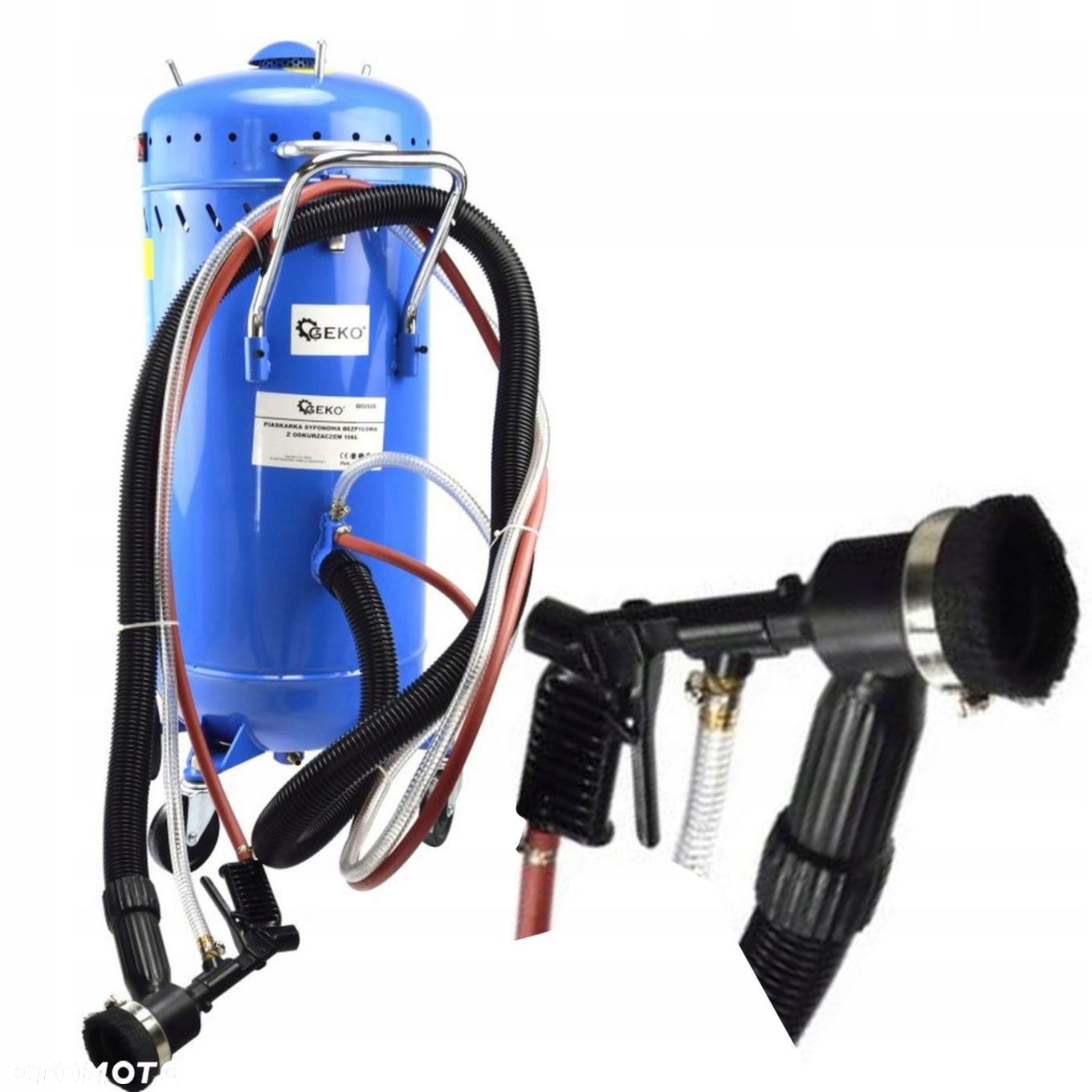 GEKO MOBILNA PIASKARKA SYFONOWA BEZPYŁOWA Z ODKURZACZEM 106L 1200W G02026 - 1