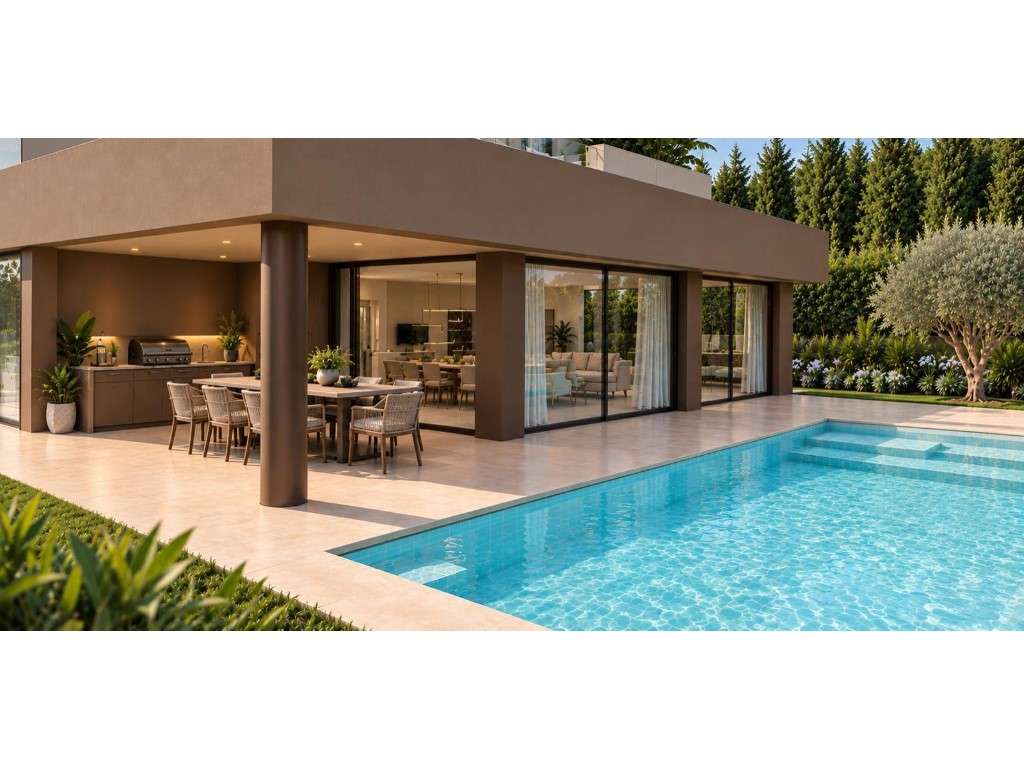 Moradia T3 Térrea de Luxo de 4 Frentes c/ Piscina e Vista Mar | S. ...