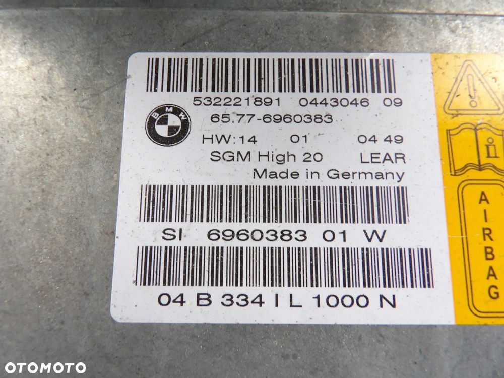 BMW - E60,E61 - MODUŁ , STEROWNIK PODUSZEK POWIETRZNYCH - AIRBAG - 6960383 - 2