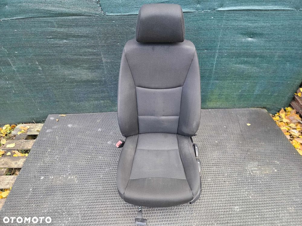 Fotel Kierowcy Siedzenie Welur Czarny Zagłówek BMW 3 E90 E91 2009r Lift LCI - 2