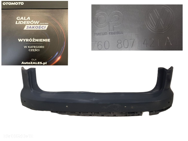 FABRYCZNIE NOWY ORYGINALNY ZDERZAK TYLNY TYŁ VW TOUAREG III 3 18-23 4xPDC 760807421A