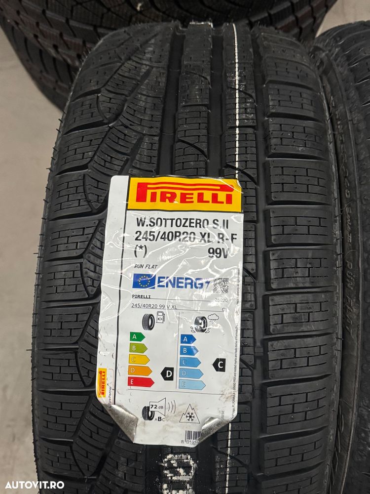 Vând set anvelope 245/40/20-275/35/20 Pirelli de iarnă cu runflat și steluță BMW noi - 2