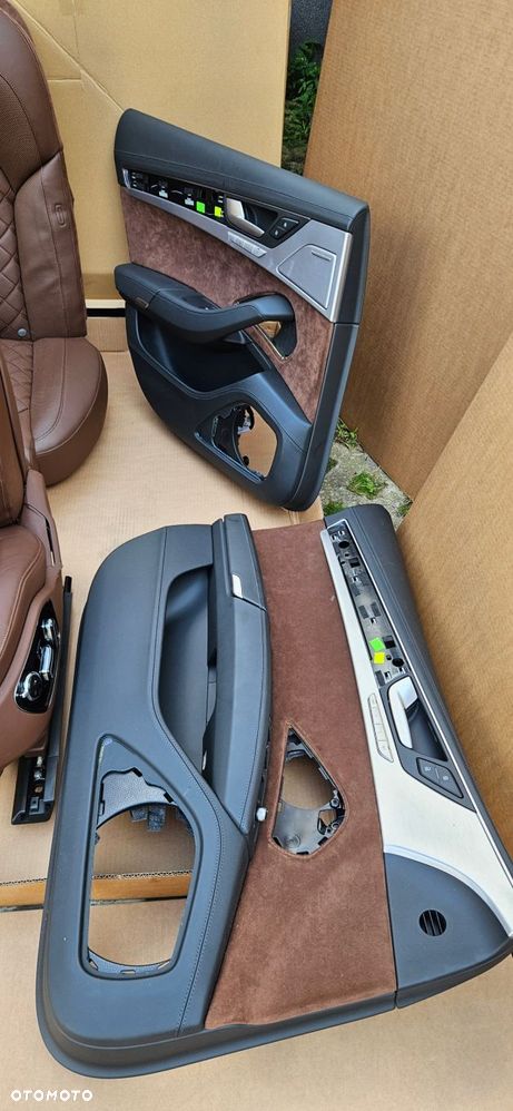 audi s8 a8 d4 lift fotele kanapa boczki brązowa skóra wentylacja masaże - 7