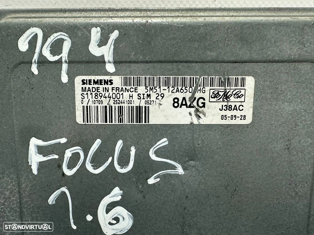 .Centralina Motor Siemens Ford 1.6 VCT 8AZG 03G906016CJ 0281011887 2003 - 2012 - 8