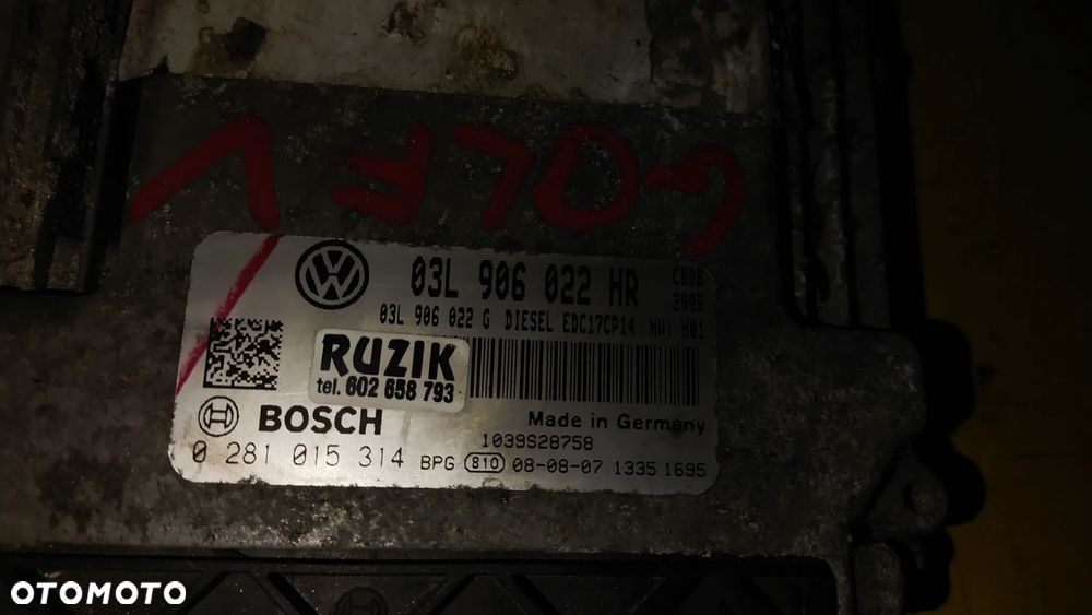 STEROWNIK SILNIKA VW GOLF V TDI 03L906022HR - 2