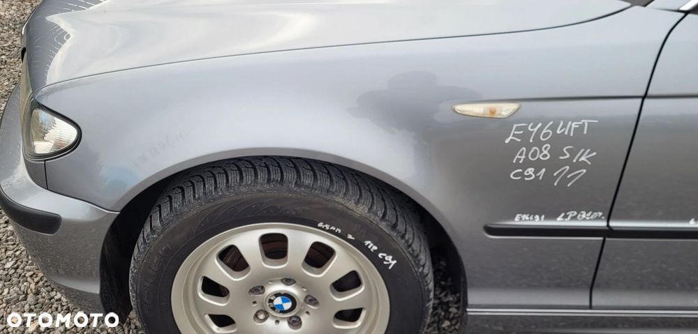 BŁOTNIK LEWY PRZÓD PRZEDNI BMW E46 LIFT A08 SILBERGRAU SEDAN KOMBI C91 - 1
