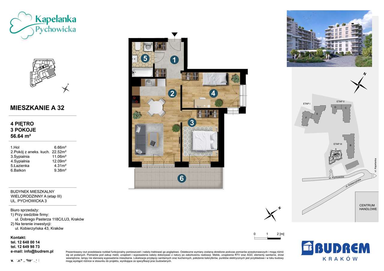 3-pokojowe mieszkanie 56m2 + balkon Bez Prowizji - Pełny obrazek: 2/24