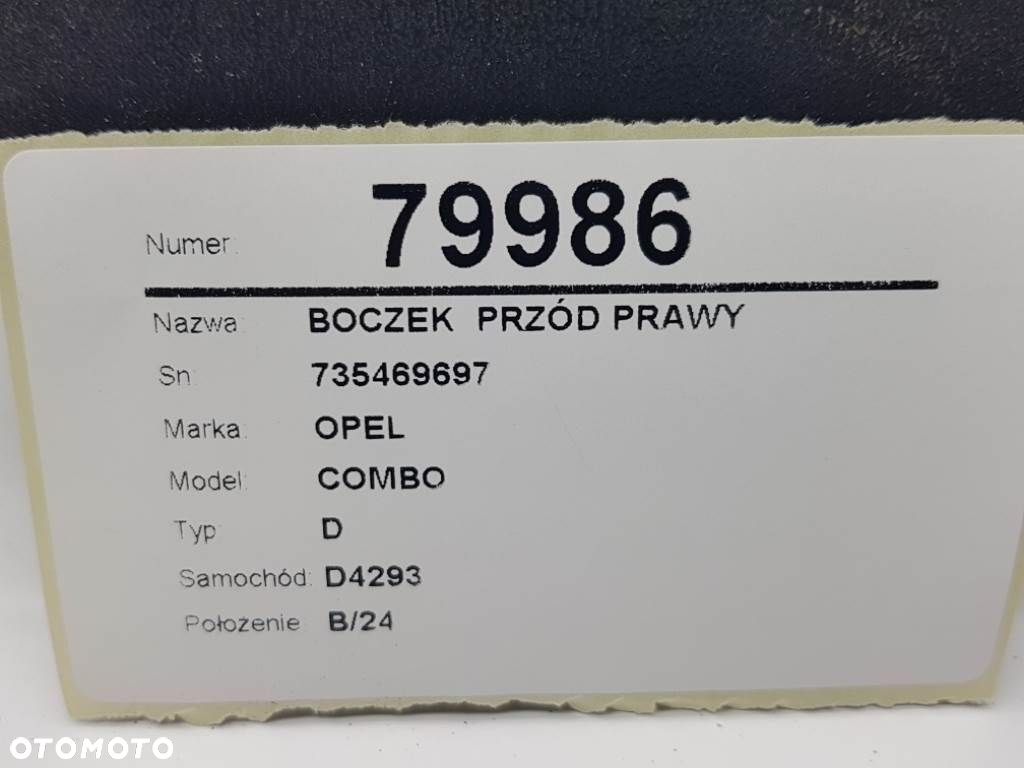 BOCZEK DRZWI PRZÓD PRAWY OPEL COMBO D 2016 EUROPA - 3