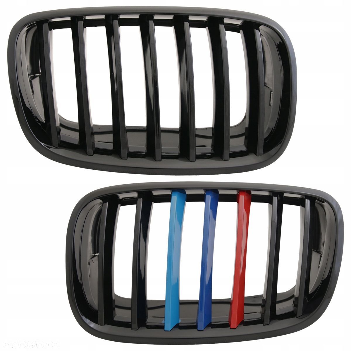 Atrapa Grill Nerki Kratki Tuning Black Glossy M-look kpl Bmw X5 e70 X6 e71 - 1