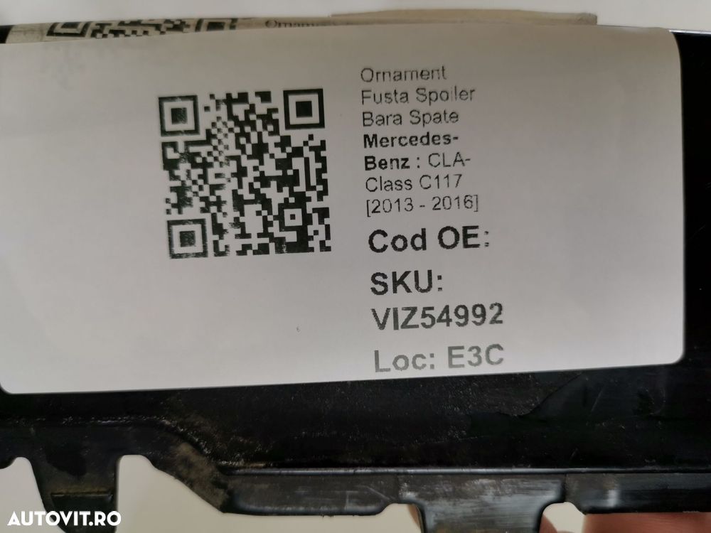 Ornament crom Fusta Spoiler Bara Spate Mercedes-Benz  CLA-Class C117 2 - 8