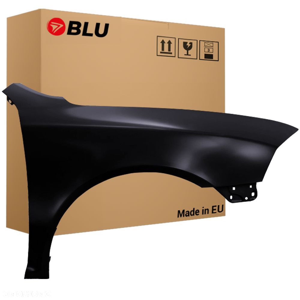 BLU Błotnik SKODA OCTAVIA II 2 LF9R prawy czarny 04-12 przód ocynk SchwarzMagie - 1