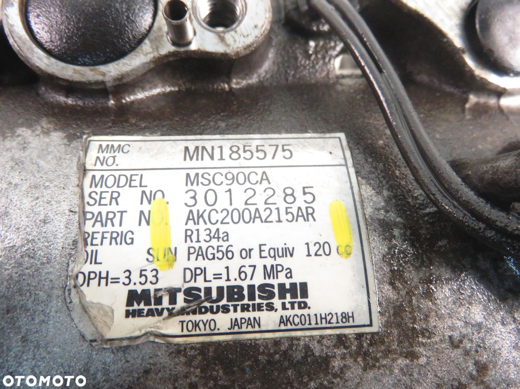 KOMPRESOR KLIMATYZACJI MITSUBISHI OUTLANDER I 2.0  AKC200A215AR - 10
