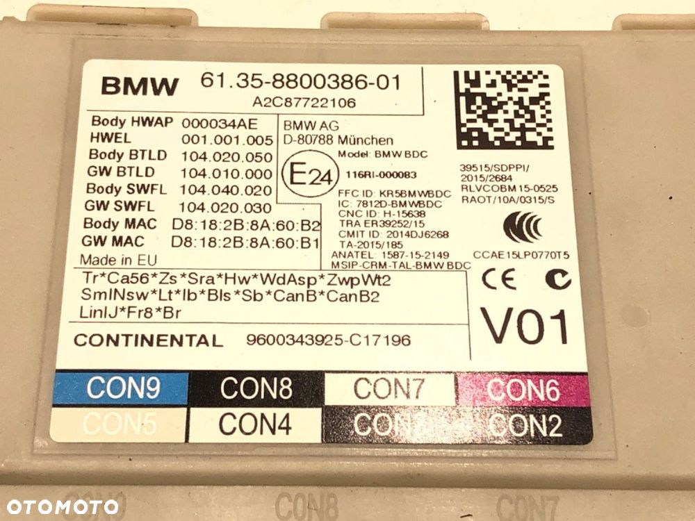 MODUŁ BSM  BMW 5 (G30, F90) 2016 - 2022 540 i xDrive 250 kW [340 KM] benzyna 2016 - 2020 8800386 - 3