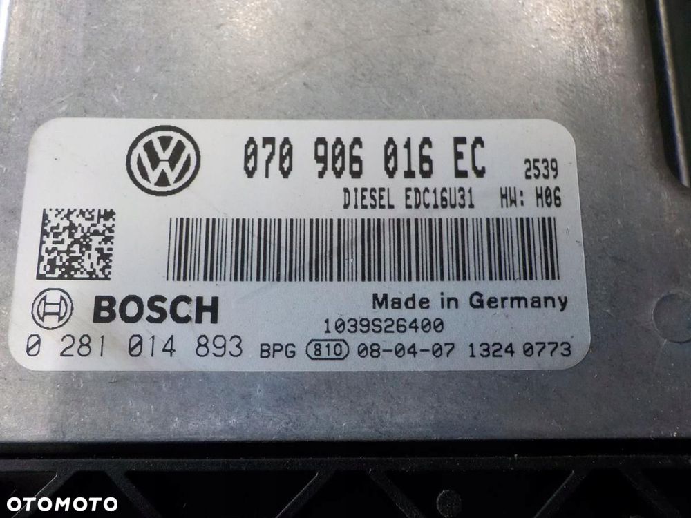 VW T5 2.5 TDI BNZ KOMPUTER STEROWNIK 070906016EC - 2