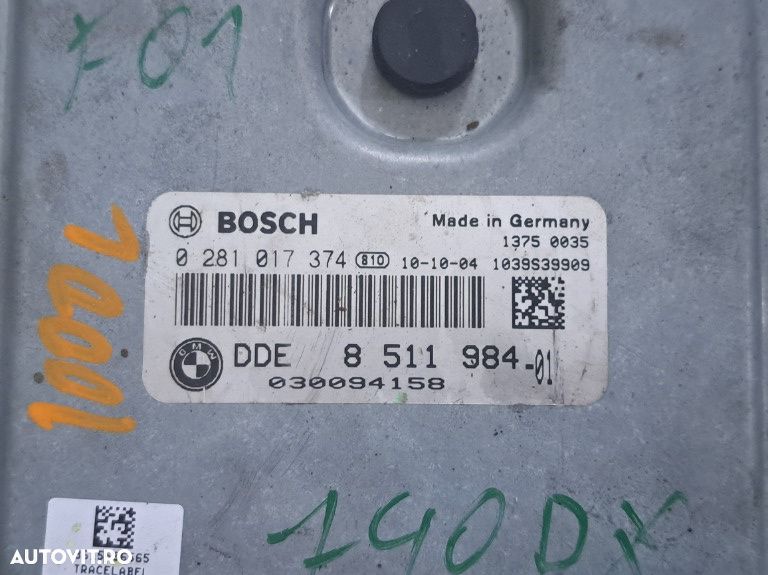 ECU Calculator Motor BMW Seria 5 F07 GT / Seria 7 F01 F02 – Bosch DDE 8511984 / 0281017374 motor N57 - 2