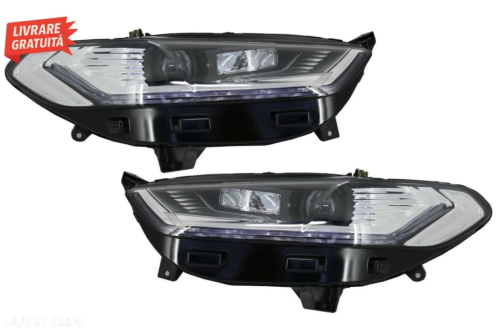 Faruri LED DRL Ford Mondeo MK5 (2013-2016) Semnalizare Secventiala Crom- livrare gratuita - 1