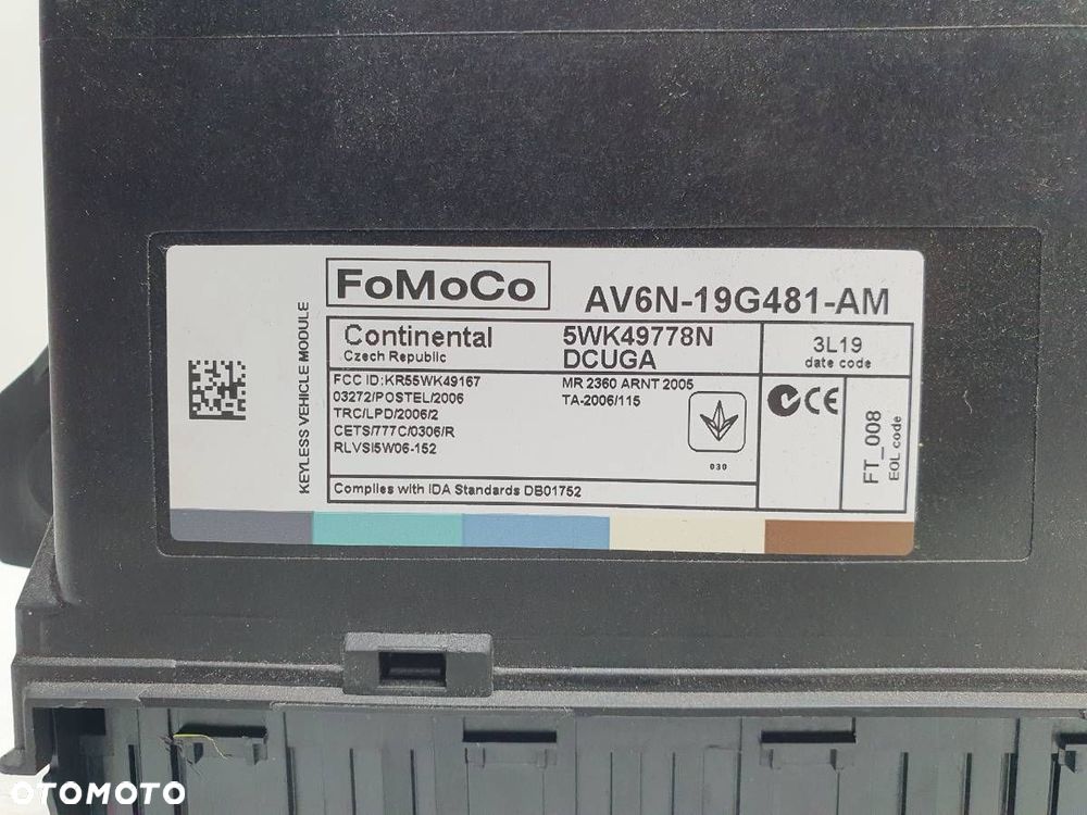 MODUŁ STEROWNIK KOMFORTU FORD GRAND C-MAX MK2 AV6N-19G481-AM - 2