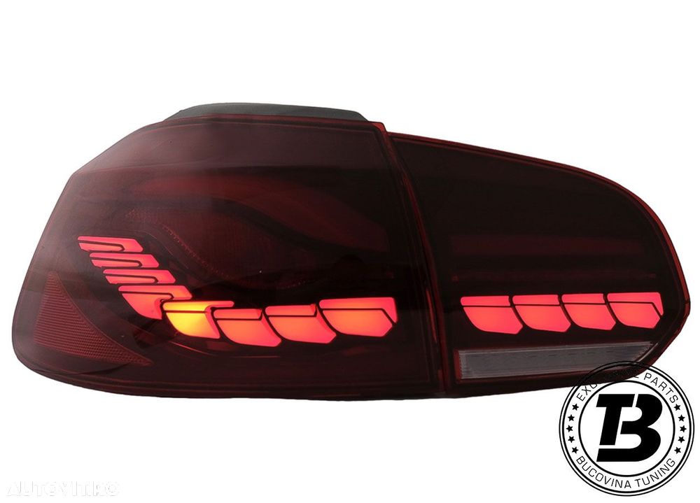 Stopuri Full LED compatibile cu VW Golf 6 VI Red Smoke Design - 4