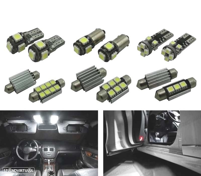 KIT COMPLETO 14 LAMPADAS LED INTERIOR MERCEDES CLASE C S202 ESTATE WAGON C180 C200 C220 C230 C240 C2 - 1