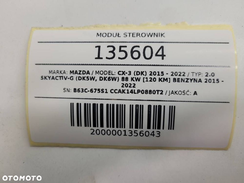 MODUŁ STEROWNIK PRZEŁĄCZNIK ZESPOLONY MAZDA CX-3 CCAK14LP0880T2 B63C-675S1 - 9