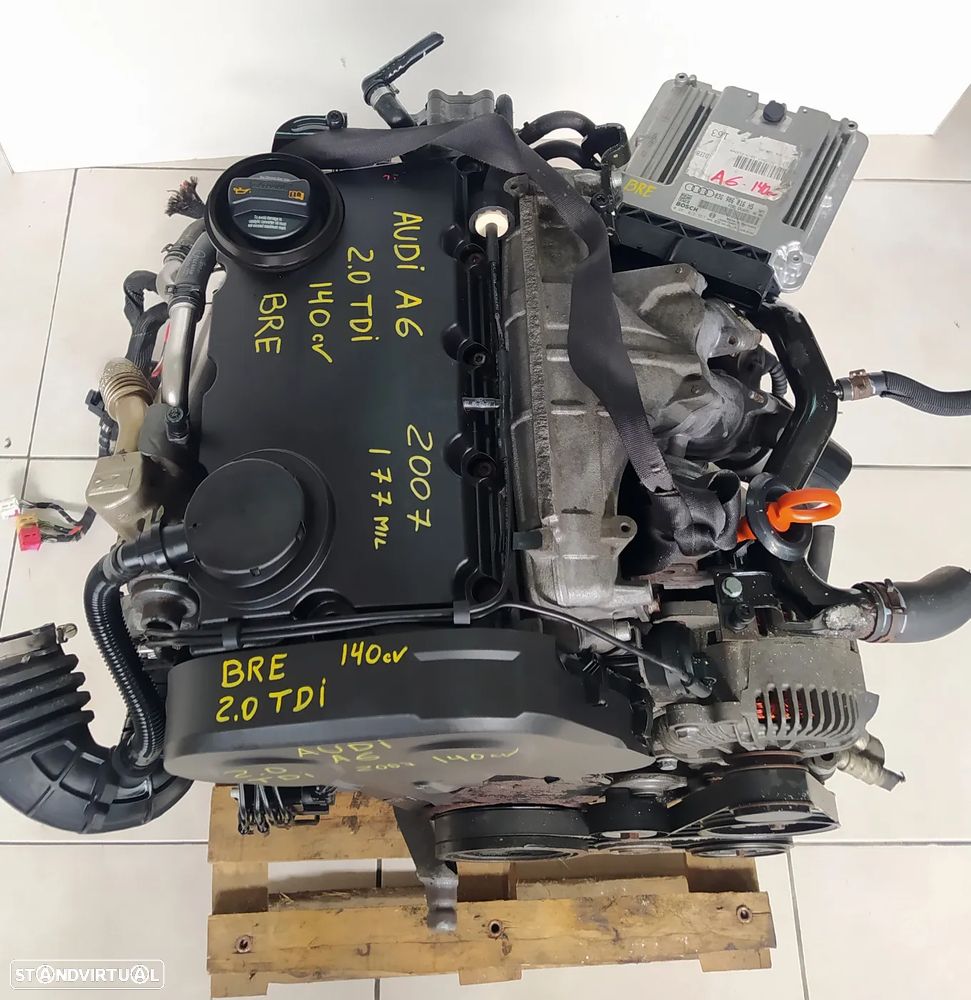 Motor audi A6 2.0TDI 140cv BRE - A6 C6 - caixa 6 velocidades GYX ano 2007 - 1