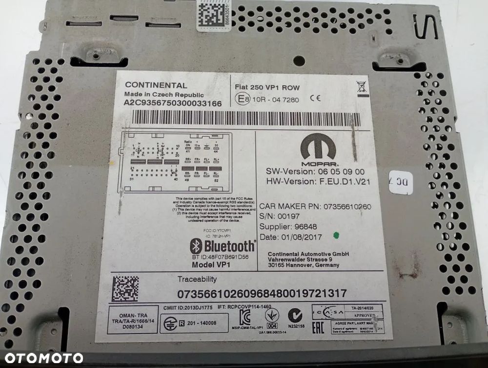 Radio Oryginalne Fiat Ducato Jumper Boxer III 2006-2022 07356610260 - 5