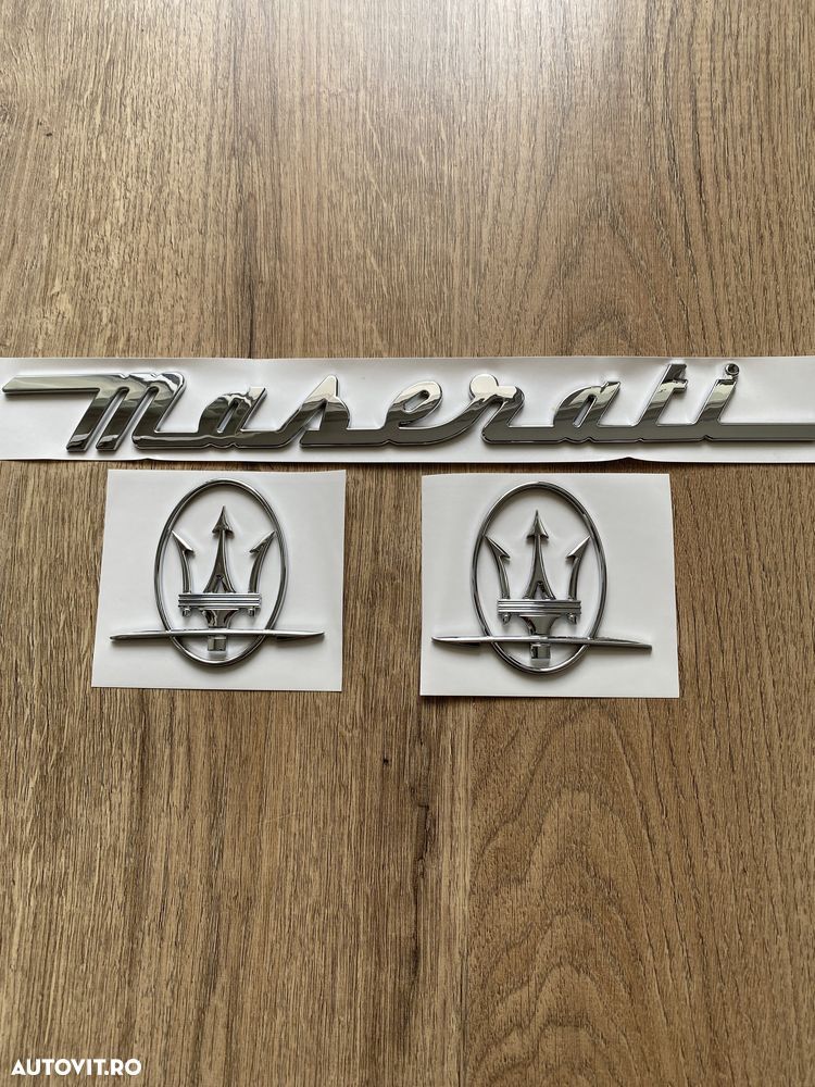 Embleme Emblema Semn Logo Scris Maserati Portbagaj Aripi Superioare - 4