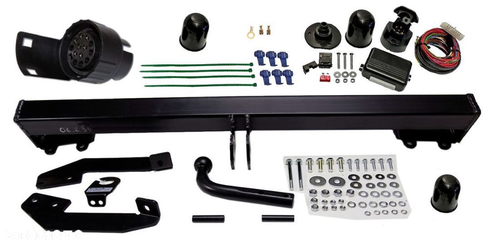HAK HOLOWNICZY + MODUŁ + WIĄZKA + GNIAZDO + ADAPTER 7PIN/13P FIAT DOBLO L1 L2 FL od2000 - 1