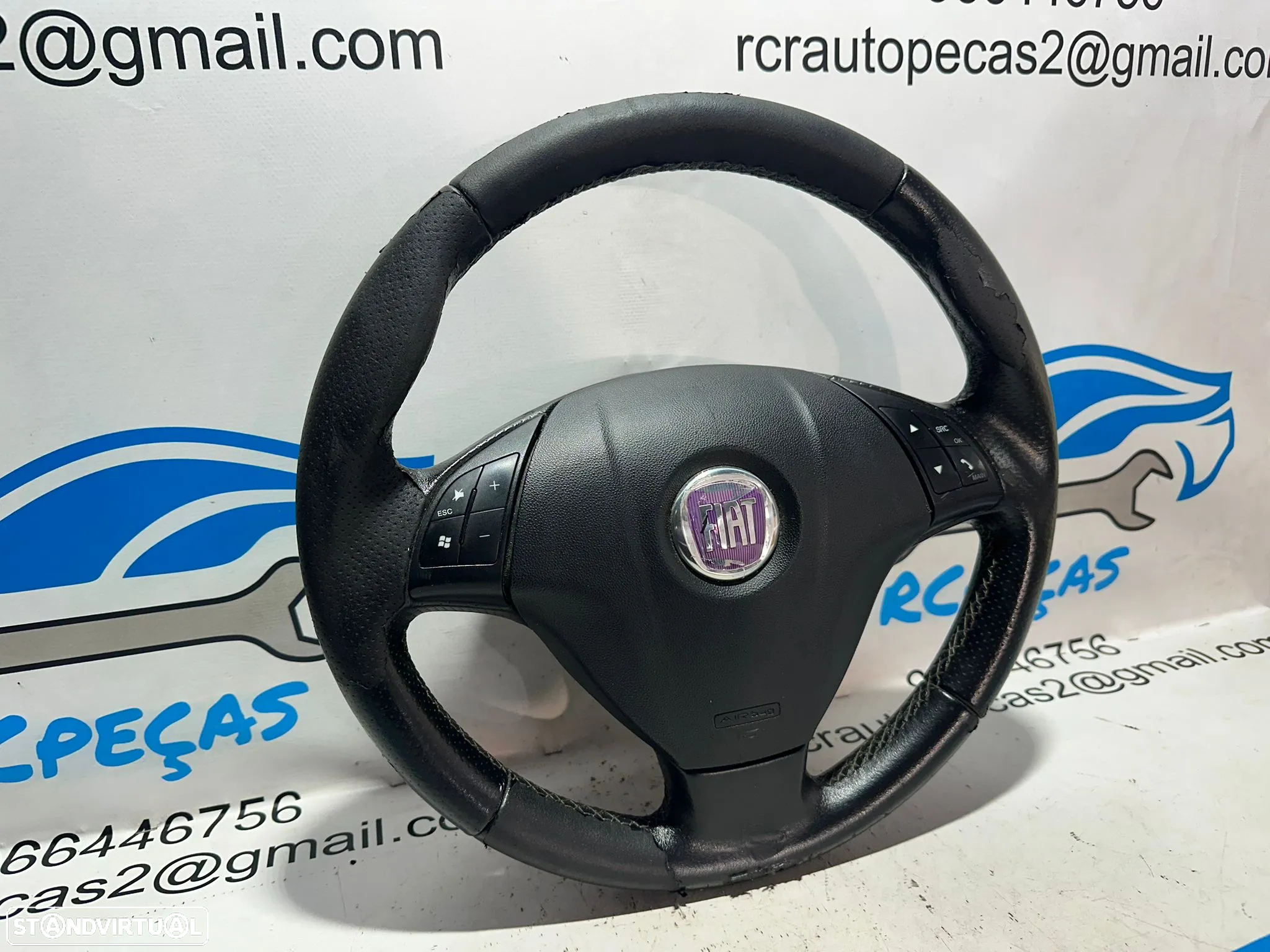 Volante Pele Perfurada Multifunções Botões Fiat Grande Punto EVO 199 735331951 - 2