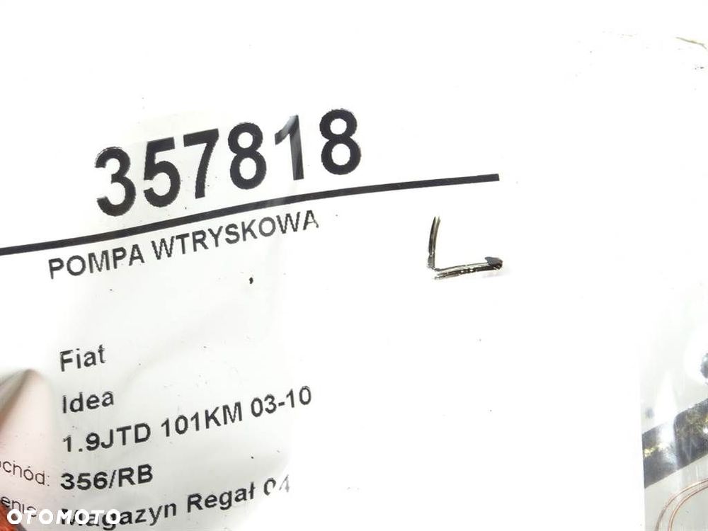POMPA WTRYSKOWA - 299.00 PLN - FIAT IDEA (350_) 2003 - 2022 1.9 JTD 74 kW [101 KM] olej napędowy - 4